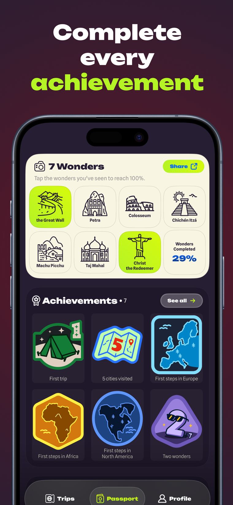 Achievements and 7 wonders tracker